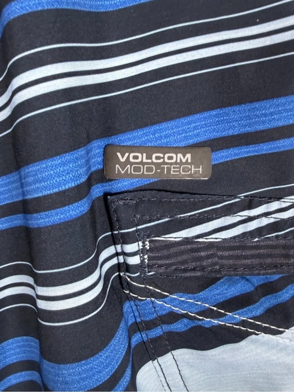 Volcom Men's Blue Multi-Stripe Boardshorts